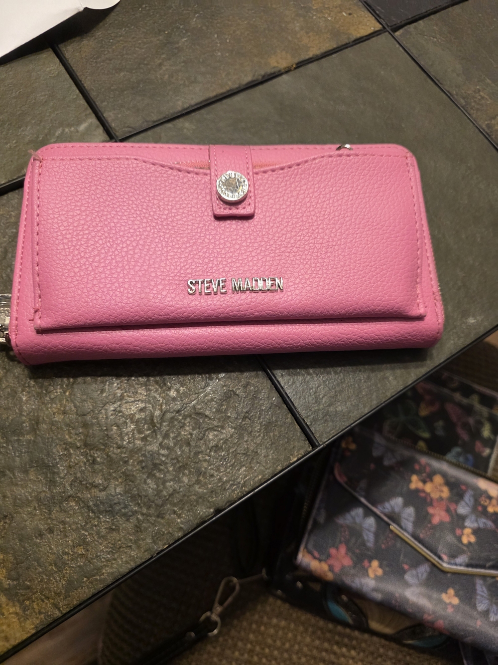Steve Madden Pink Pebbled Leather Wallet